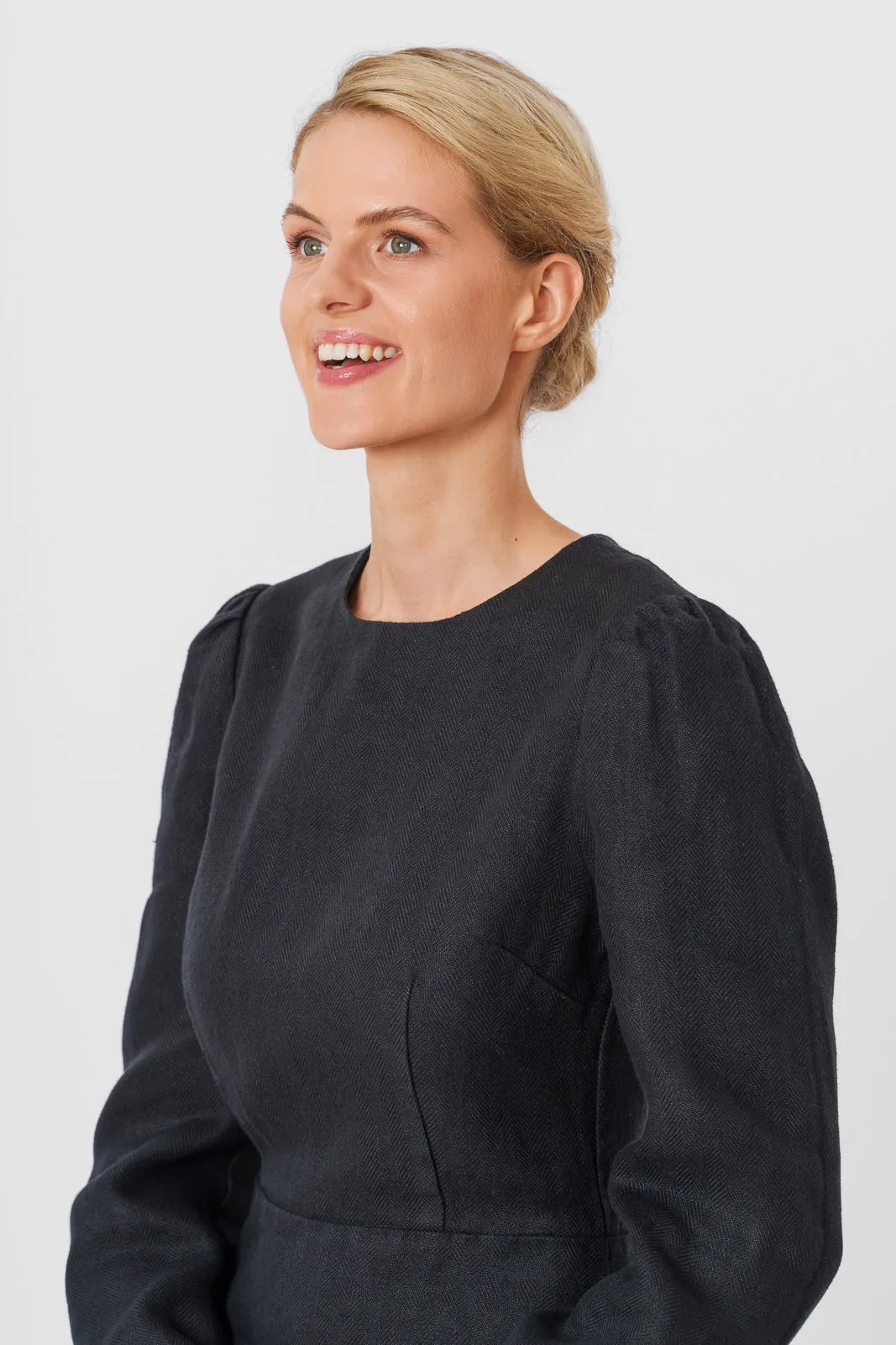 Kelly Dress, Long Sleeve, Twill Linen