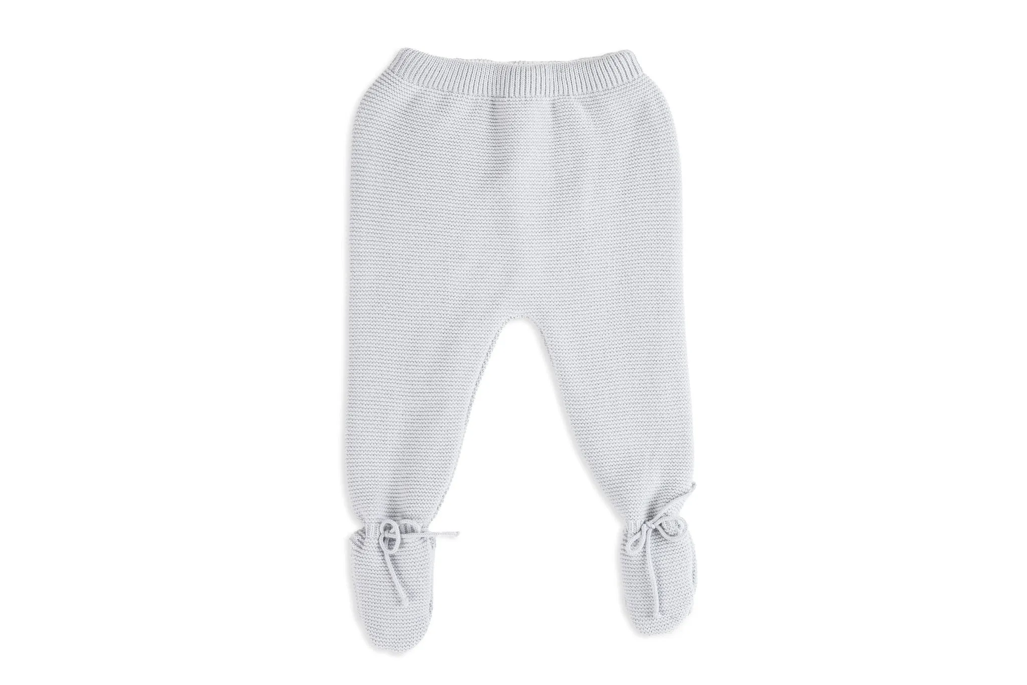 Light Gray & White Two-Piece Unisex Hooded Knit Set