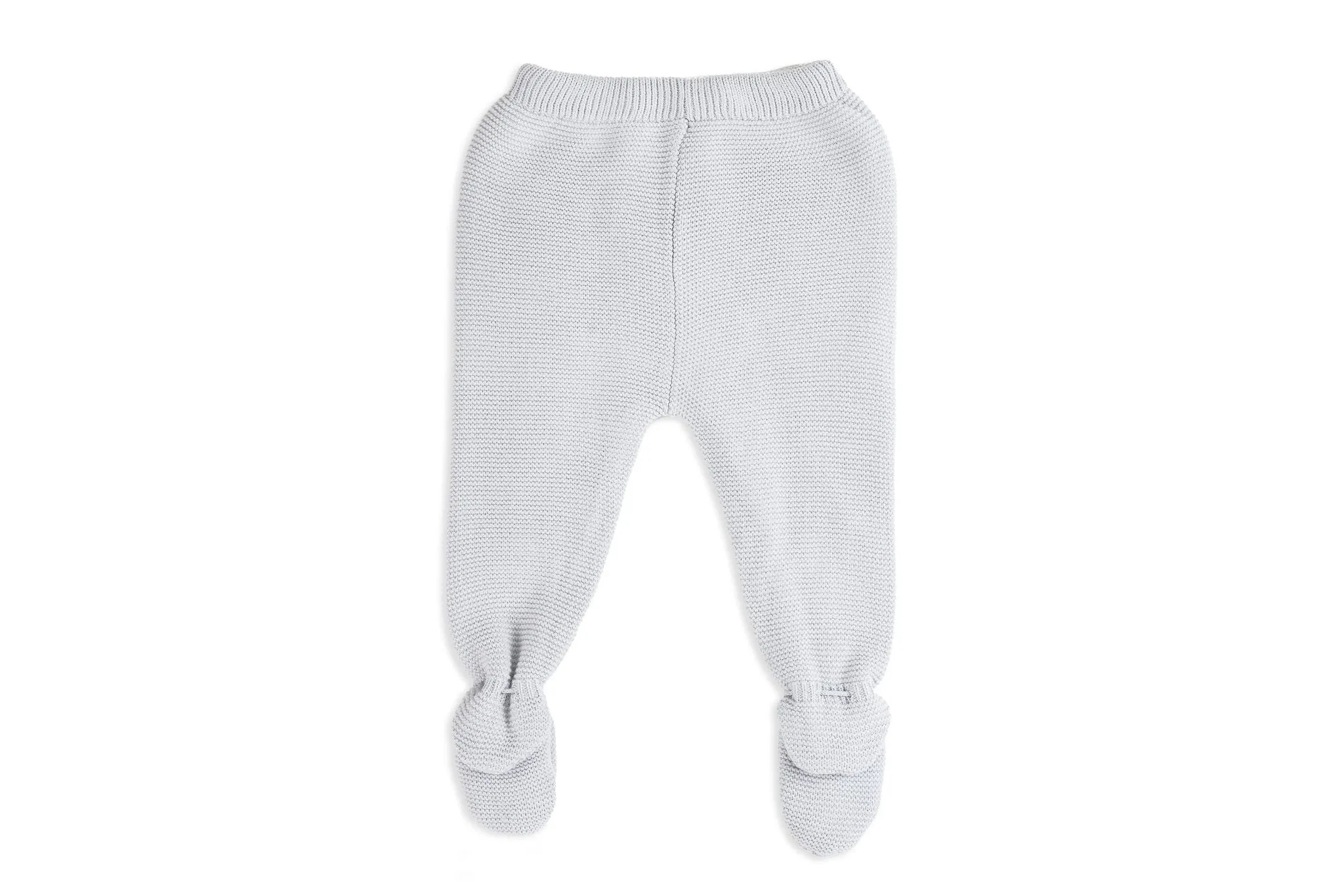 Light Gray & White Two-Piece Unisex Hooded Knit Set