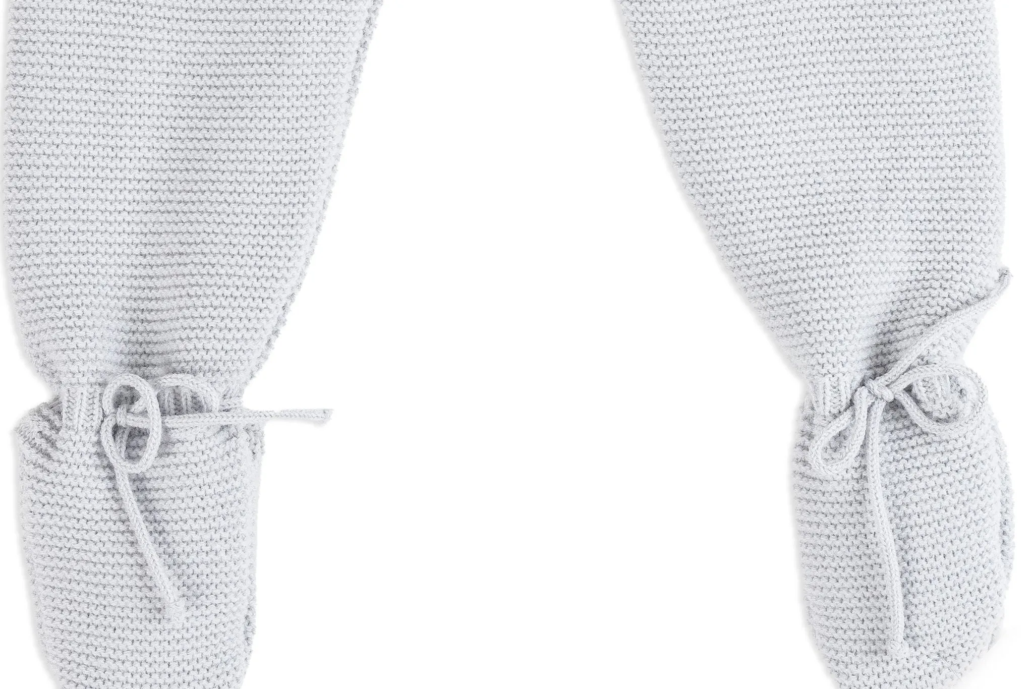 Light Gray & White Two-Piece Unisex Hooded Knit Set