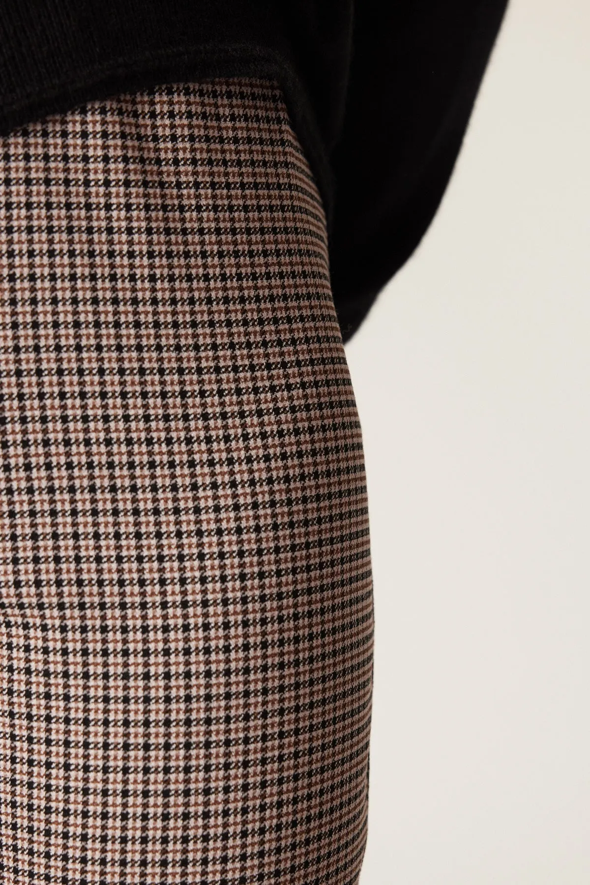 Liv Mini Check Pant  - Brown Check