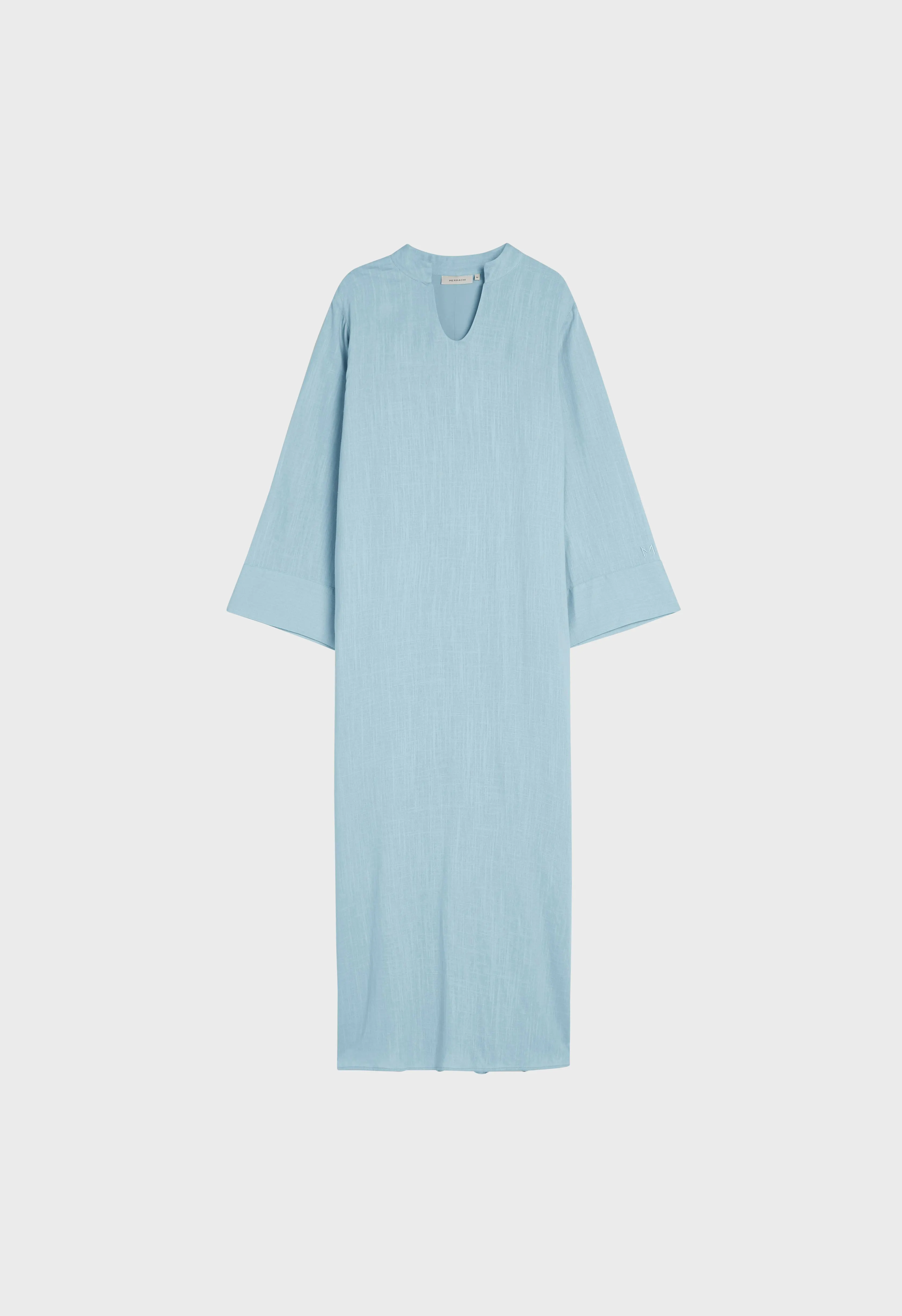 Loose Linen Dress | Misty Blue