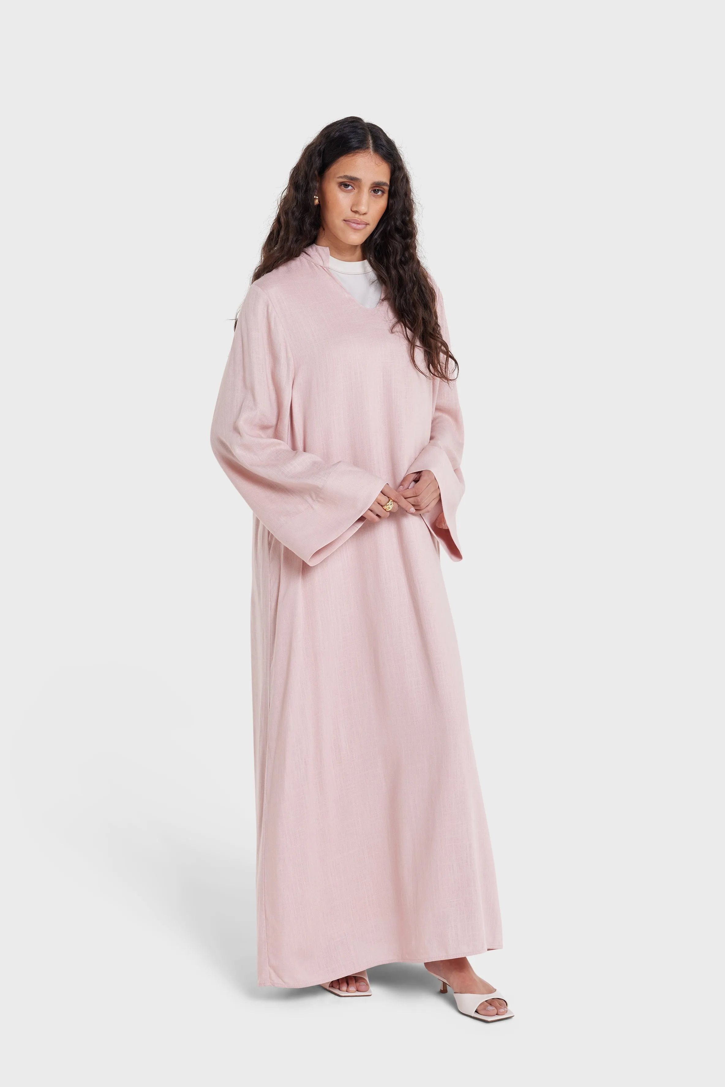 Loose Linen Dress | Rose Dust