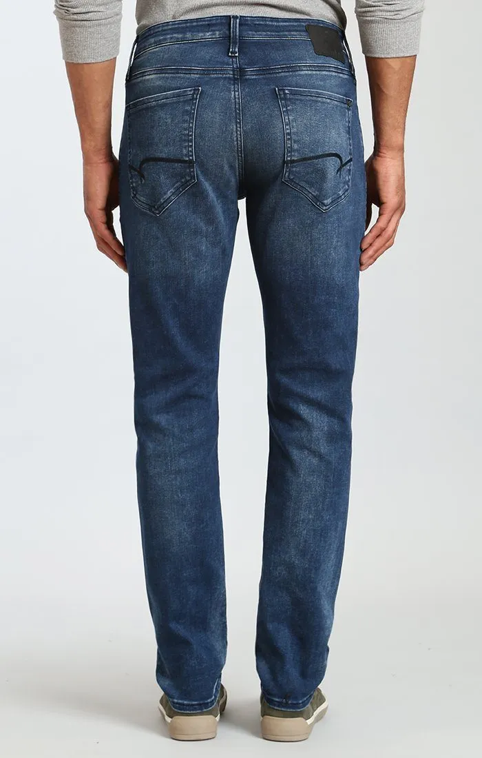 MARCUS SLIM STRAIGHT LEG IN FOREST BLUE WILLIAMSBURG