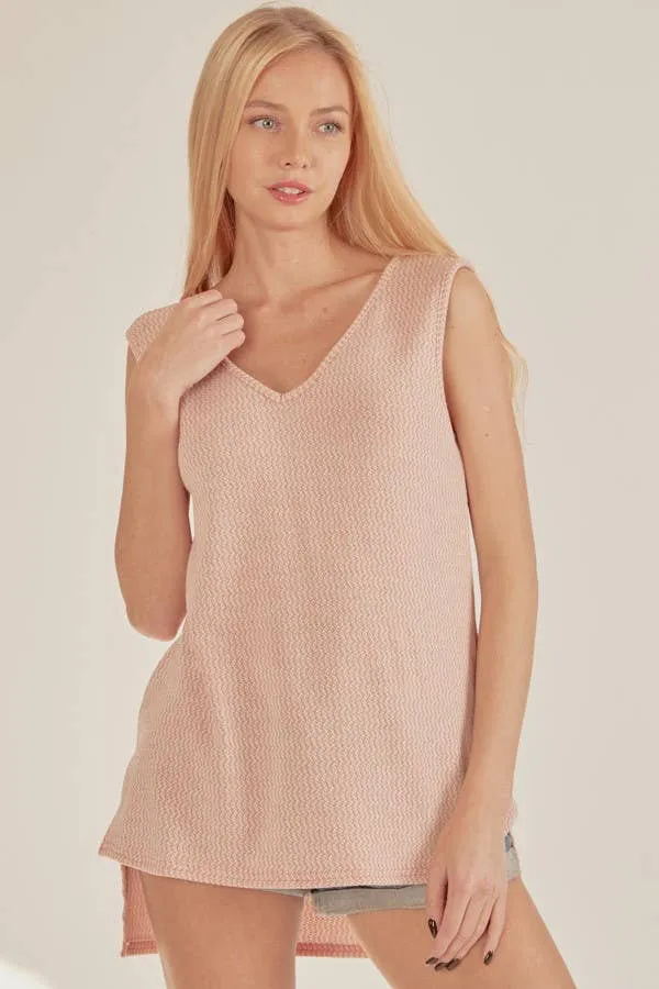 Mauve V Neck Tank
