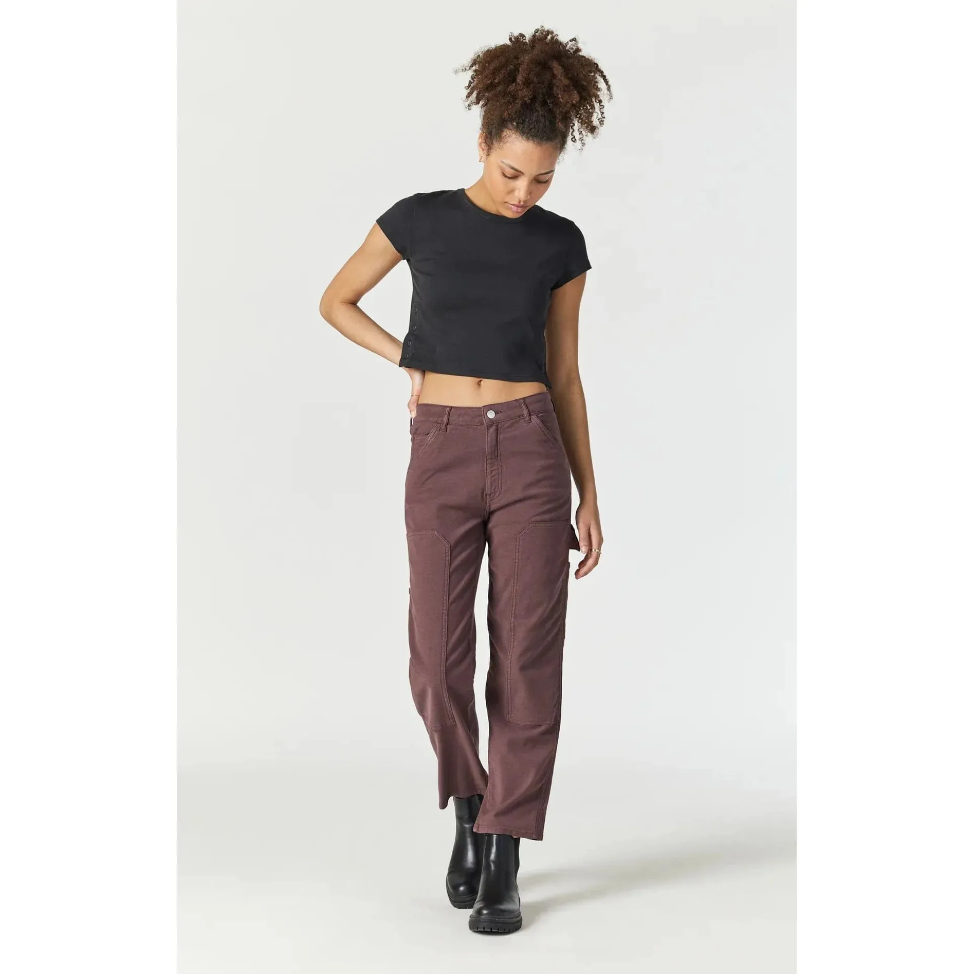 Mavi Luisa Pant Mahogany in Luxe Twill