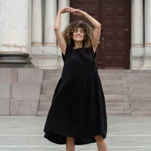 MENIQUE Smock Dress Cecilia Pure Black
