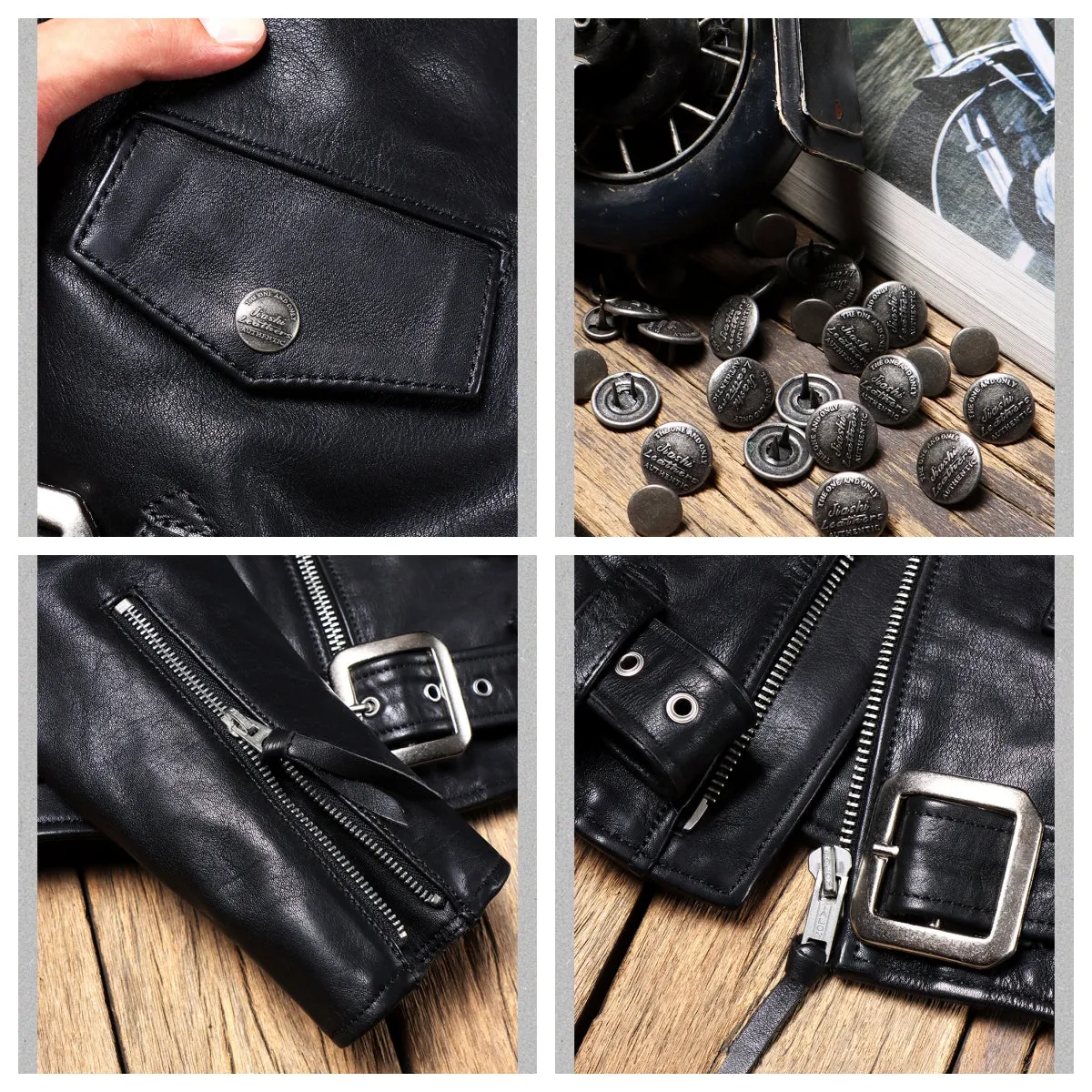 Men's 1950s Motorcycle Leather Jacket 613