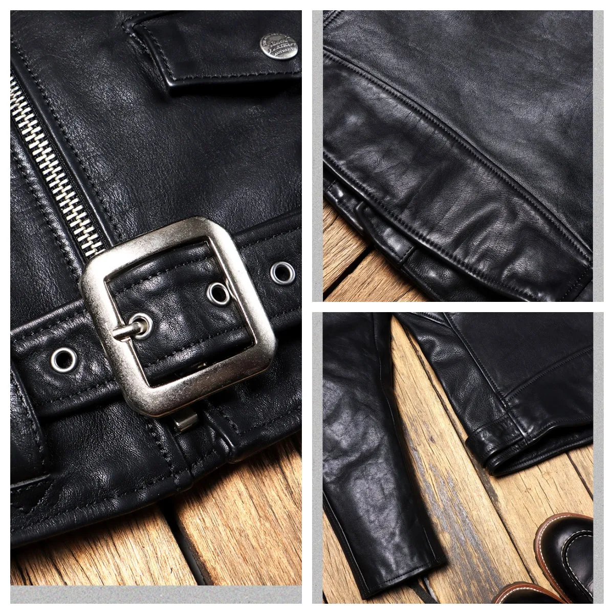 Men's 1950s Motorcycle Leather Jacket 613