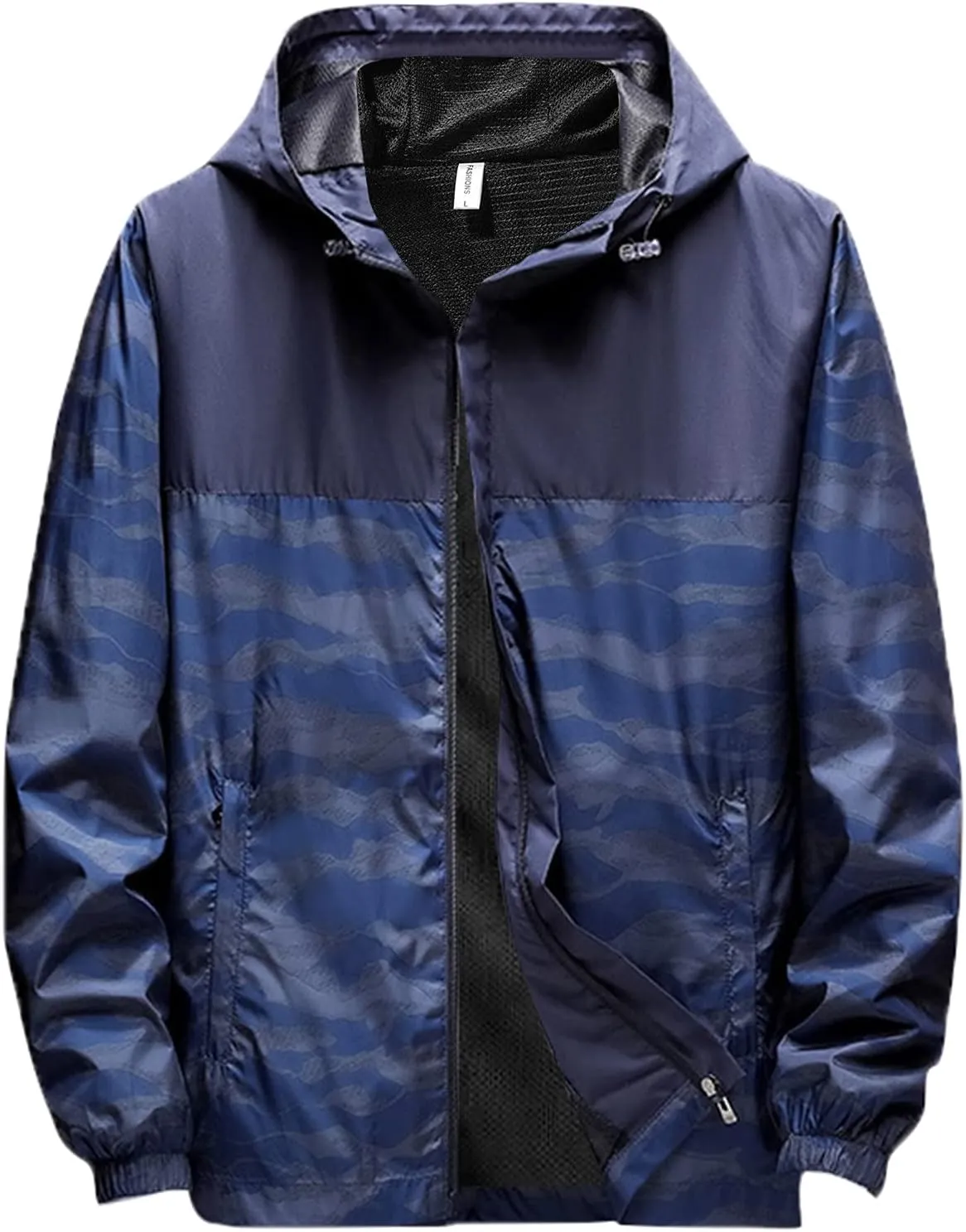 Mens Hooded Rain Jacket Windproof Jacket Big and Tall Tactical Jacket Waterproof Lightweight Mountain Sport Jacket