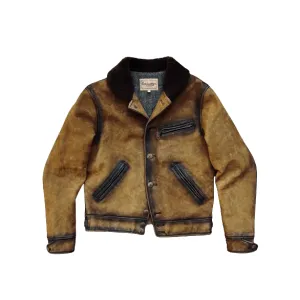 Men's Wool Collar Ranch Leather Jacket