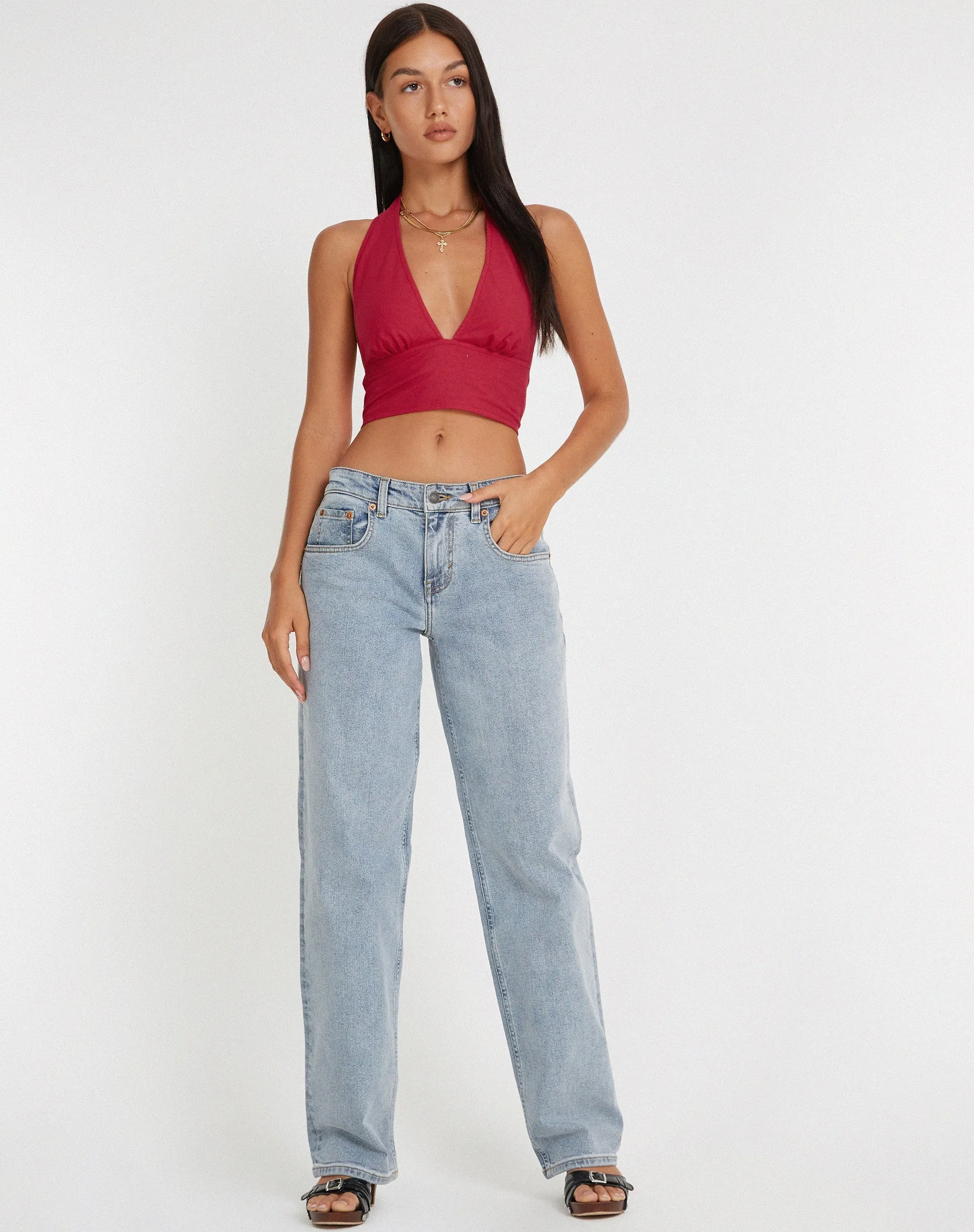 Nania Crop Top in Tango Red