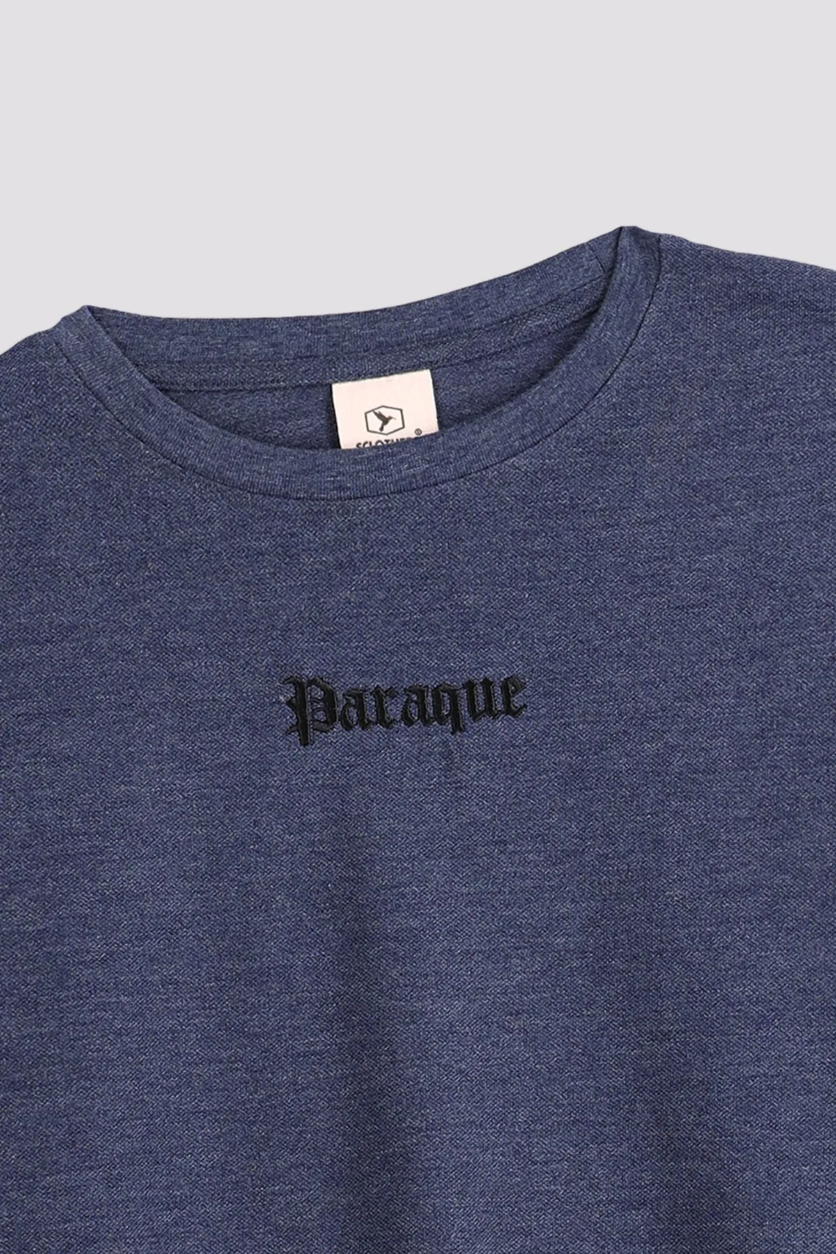 Navy Blue Pique Fabric Embroidery T-Shirt (Plus Size) - S24 - MT0355P