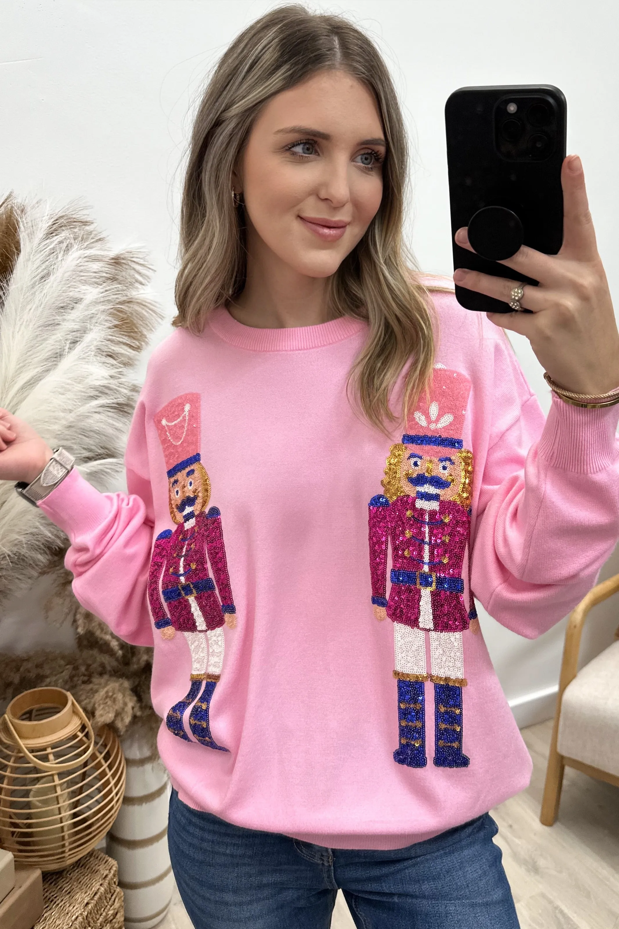 Nutcracker Sweater (Baby Pink)