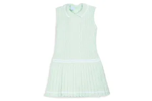 Pale Green Knit Dress with Collar