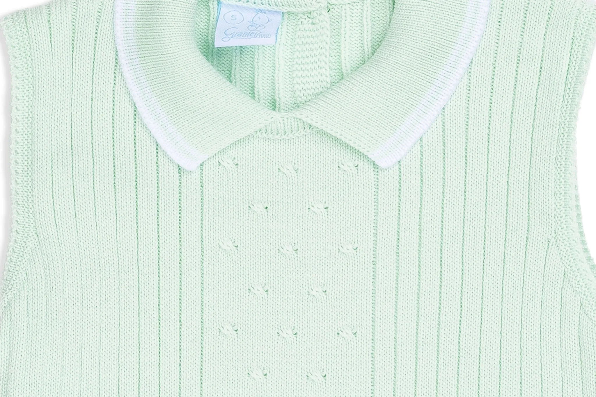 Pale Green Knit Dress with Collar