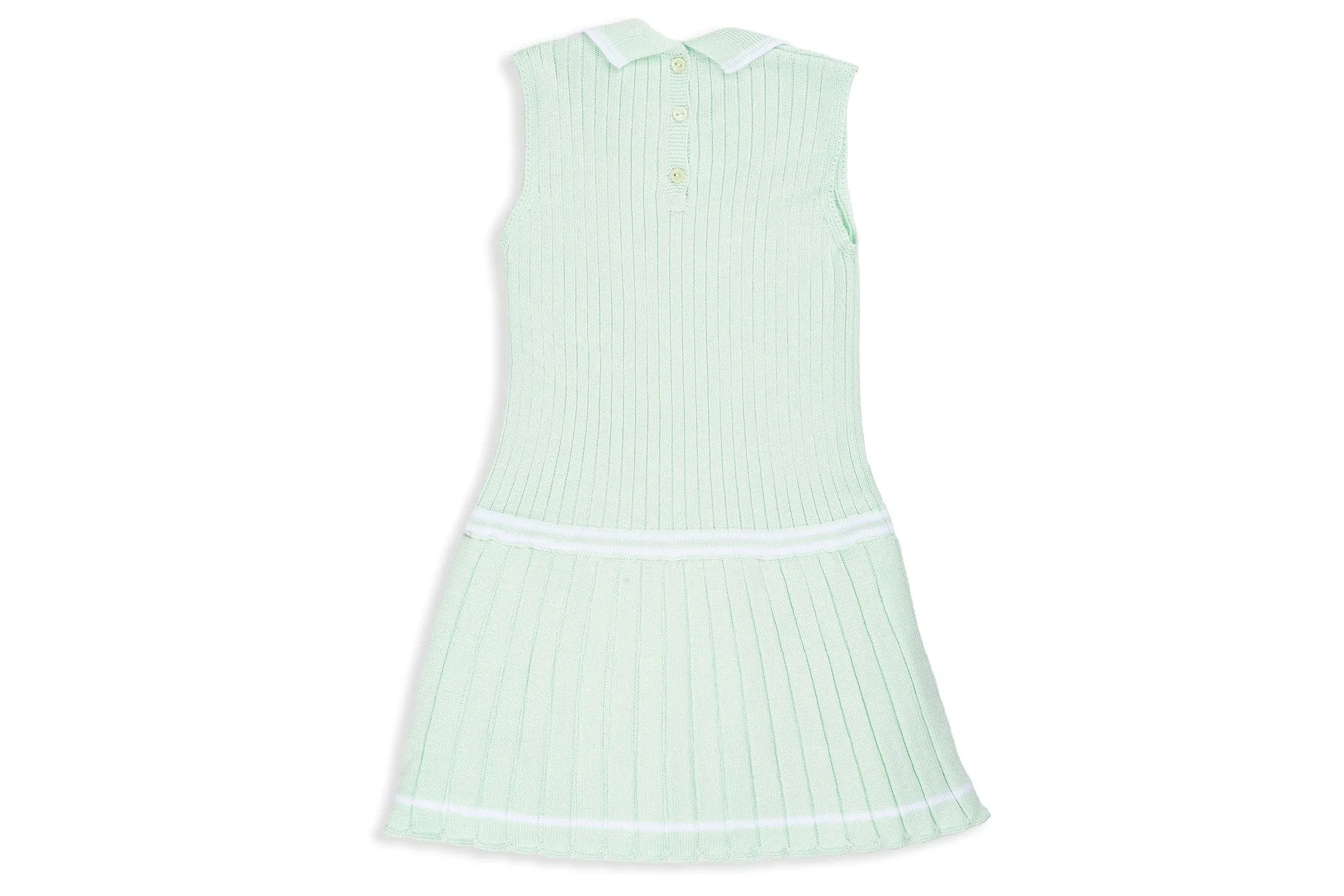 Pale Green Knit Dress with Collar