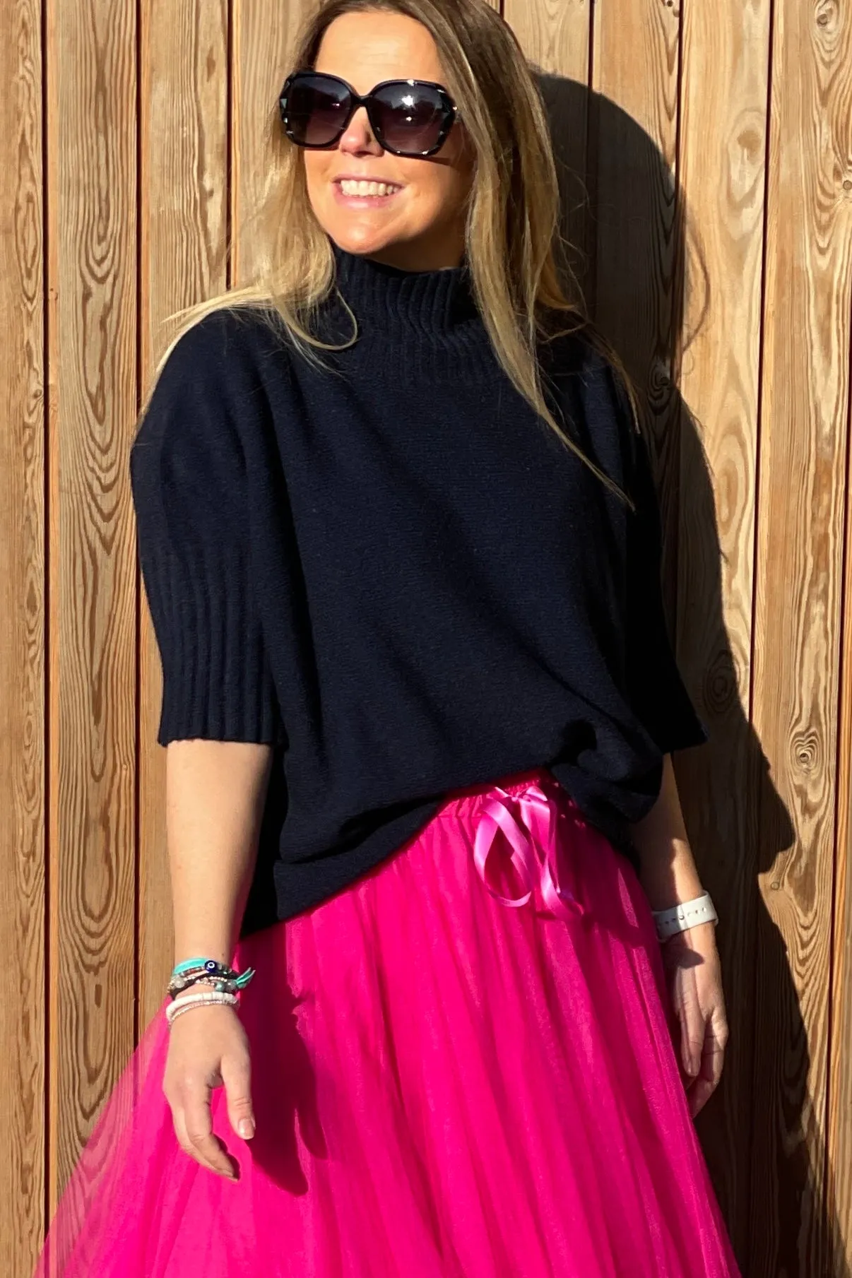 Phoebe Funnel Knit | Navy