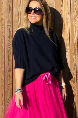 Phoebe Funnel Knit | Navy