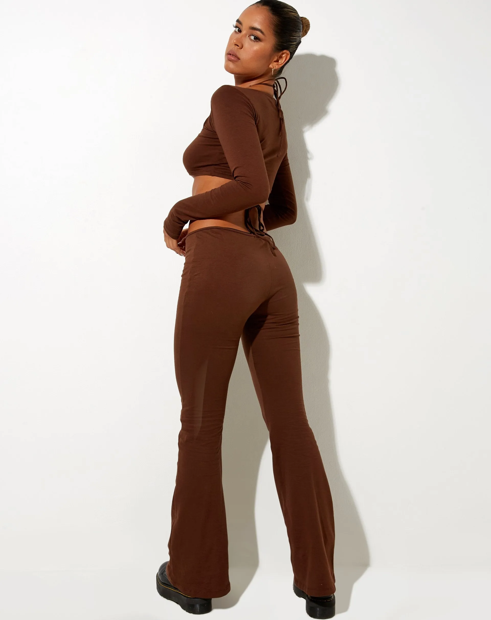 Rana Crop Top in Lycra Cocoa