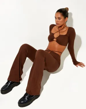Rana Crop Top in Lycra Cocoa