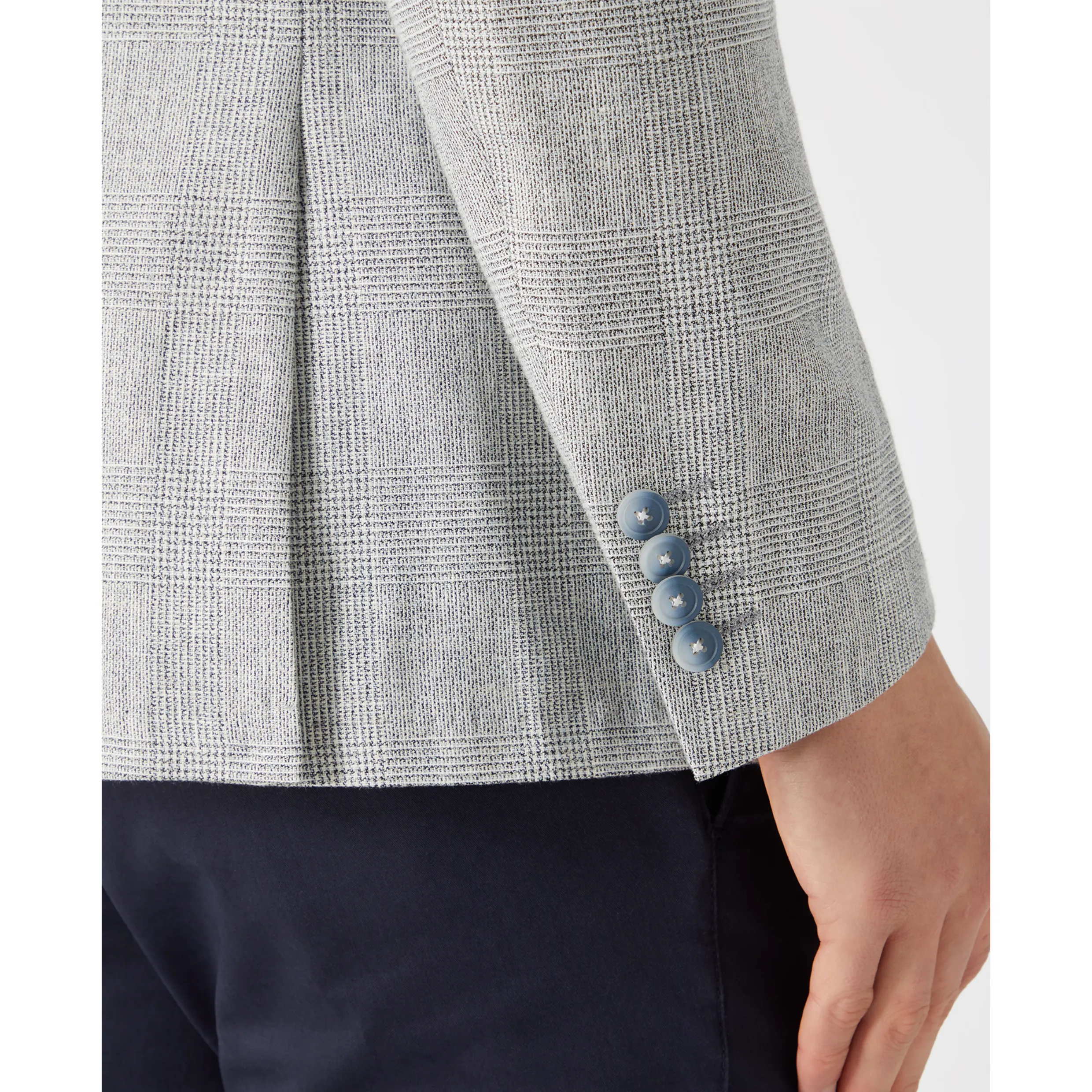 Remus Uomo Mens Linen Blend Summer Sports Jacket 12353 Light Grey