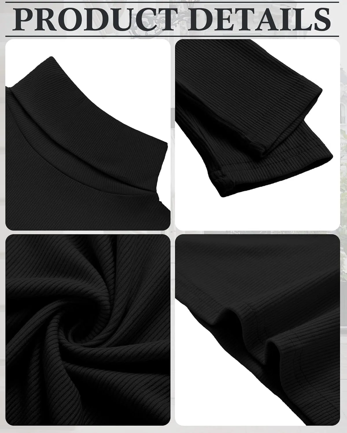 Riyiper 3 Pack Women Ribbed Turtleneck Shirt Rayon Top Knit Lightweight Long Sleeve Top Casual Soft Base Layer Top