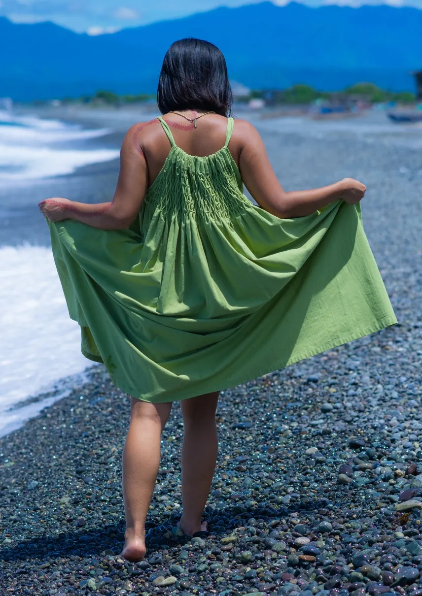 roxy long halter dress - avocado