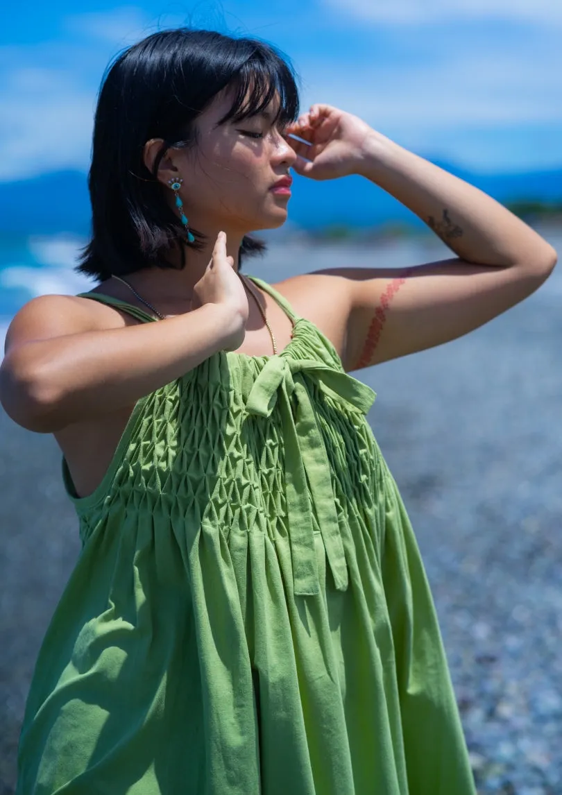 roxy long halter dress - avocado