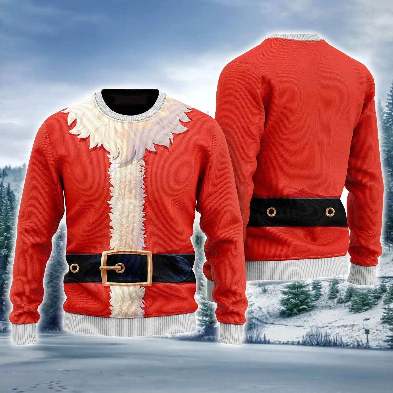 Santa Claus Costume Cosplay Pattern Ugly Christmas Sweater, Funny Christmas Ugly Sweater