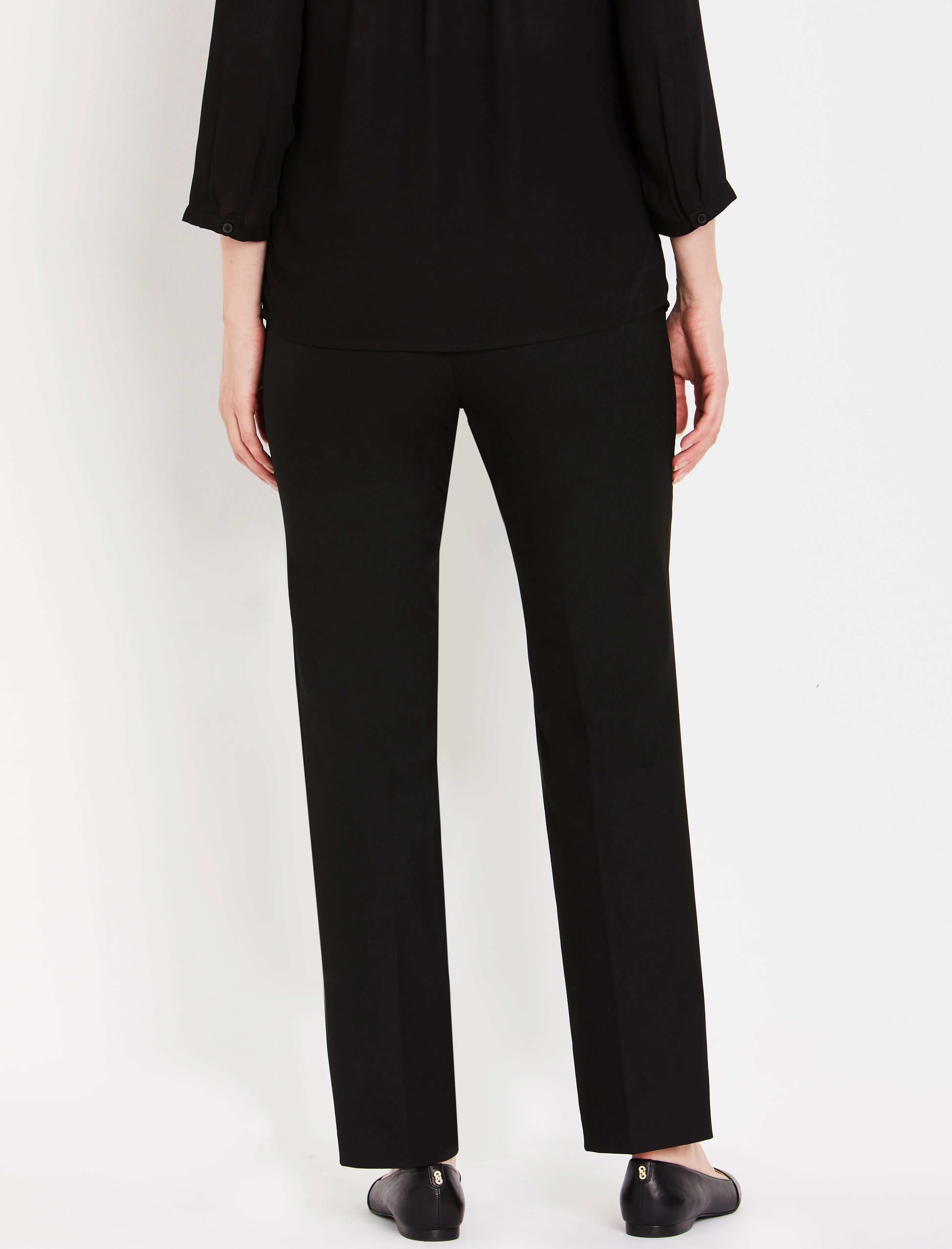 Secret Fit Belly Bi-stretch Suiting Straight Leg Maternity Pants in Black