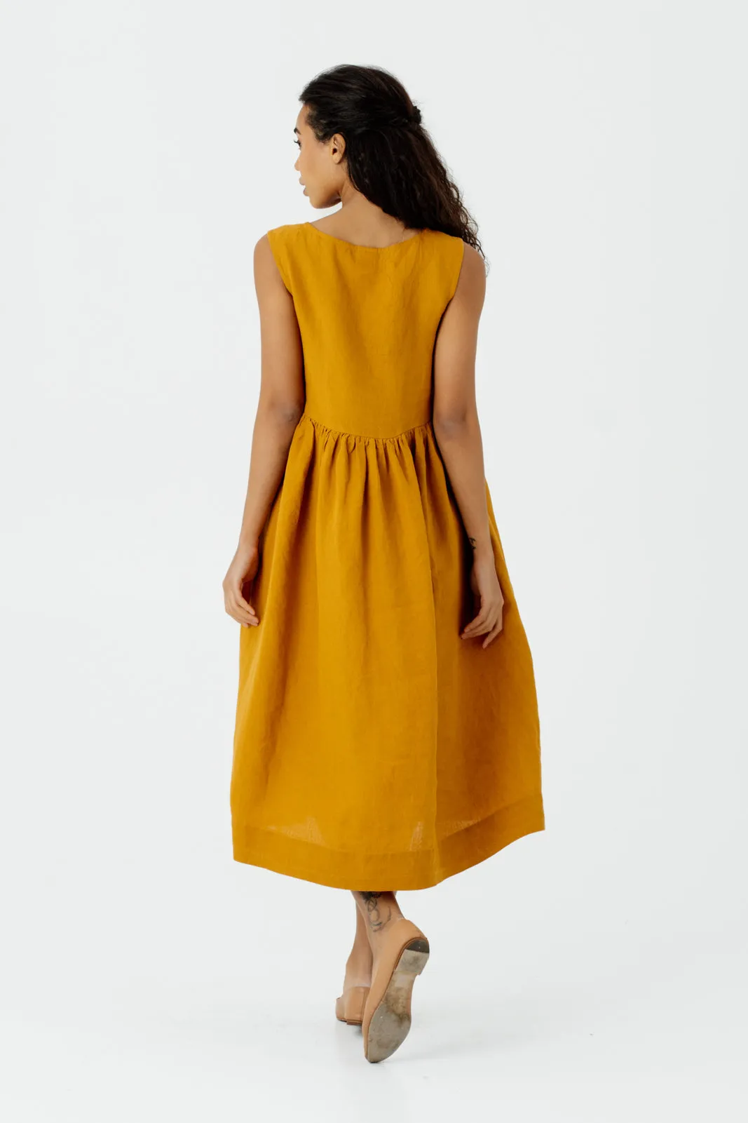 Smock Dress, Sleeveless, Marigold