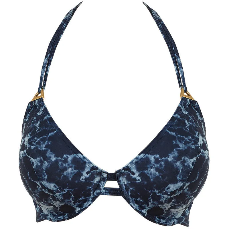 Storm Midnight Blue Halter Bikini Top - Freya Swim