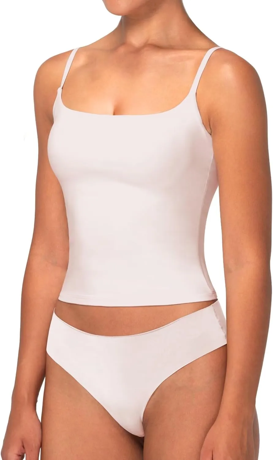 Sunzel Spaghetti Strap Tank Top for Women Double Lined Camisole Square Neck Cami Top Summer Undershirts Going Out Basics