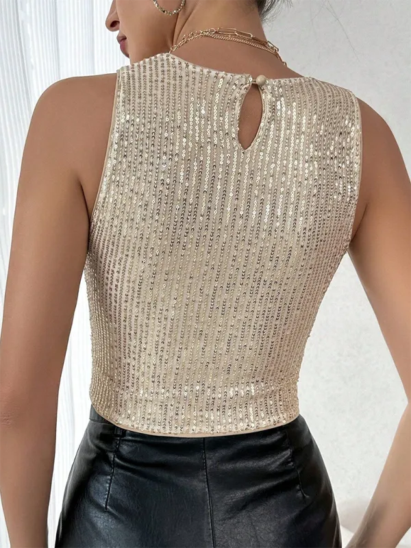 TEEK - Sequined Sleeveless Top
