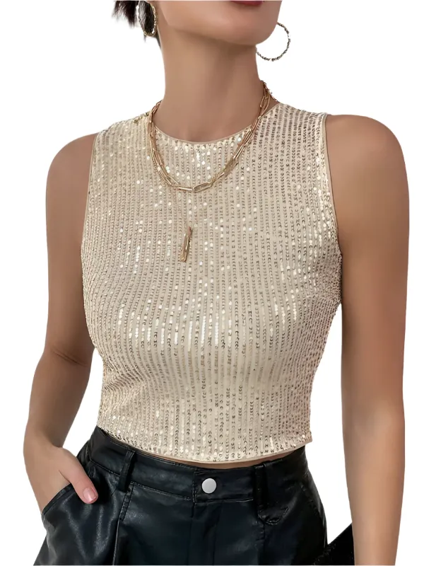 TEEK - Sequined Sleeveless Top