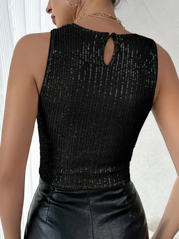 TEEK - Sequined Sleeveless Top