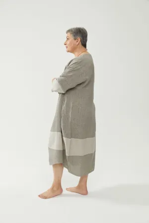 Tulip Dress Beige Stripe