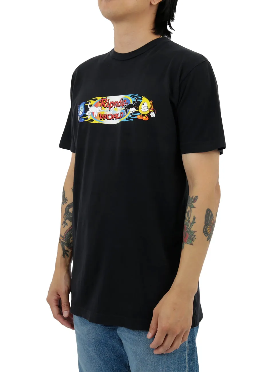 Water Nerm vs Flame Jerm Graphic Tee - Black
