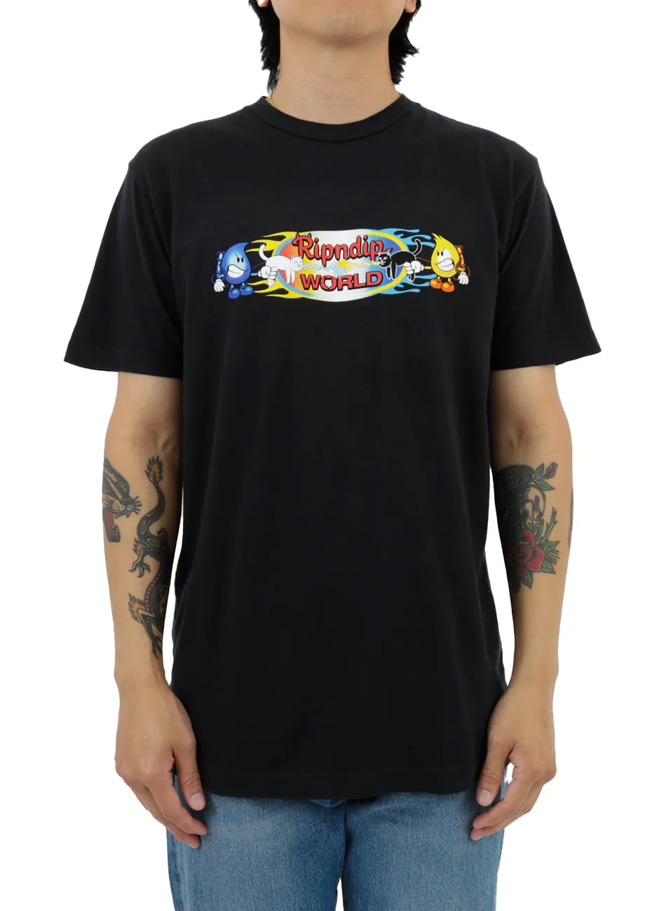 Water Nerm vs Flame Jerm Graphic Tee - Black