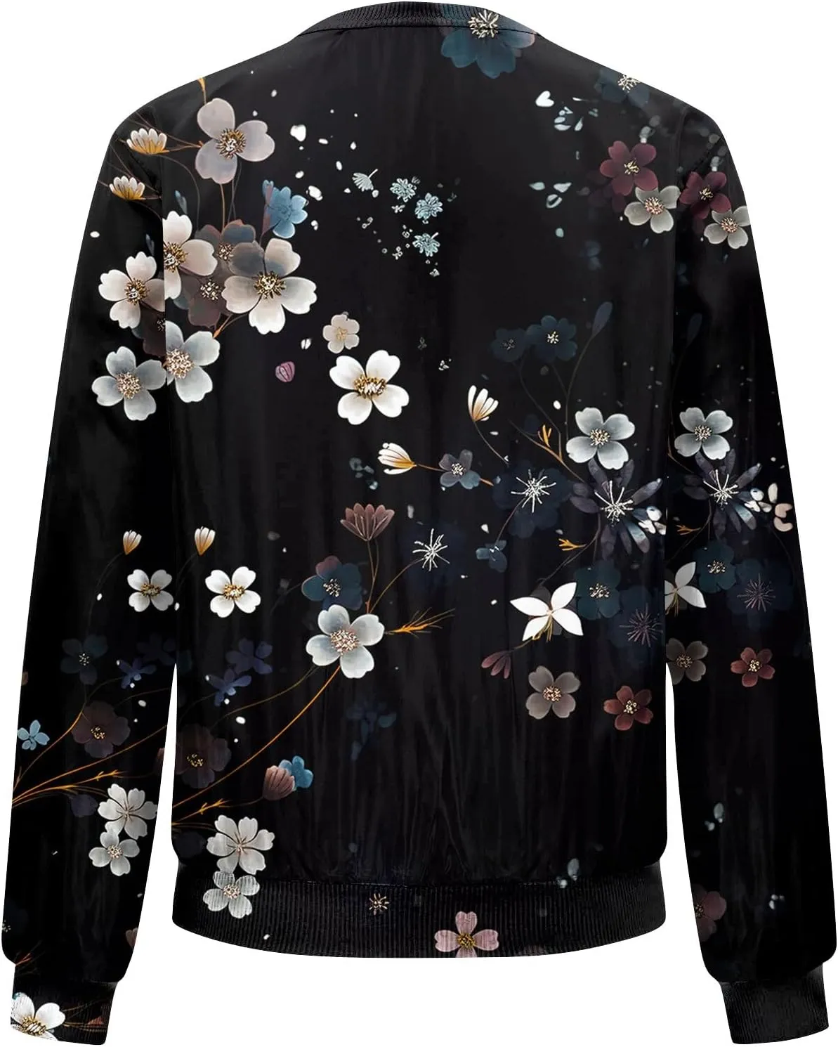 Women's Lightweight Long Sleeve Zip Jacket 2024 Full Zip Bomber Jacket Casual Coat Zip Up Coat Outwear with Pockets