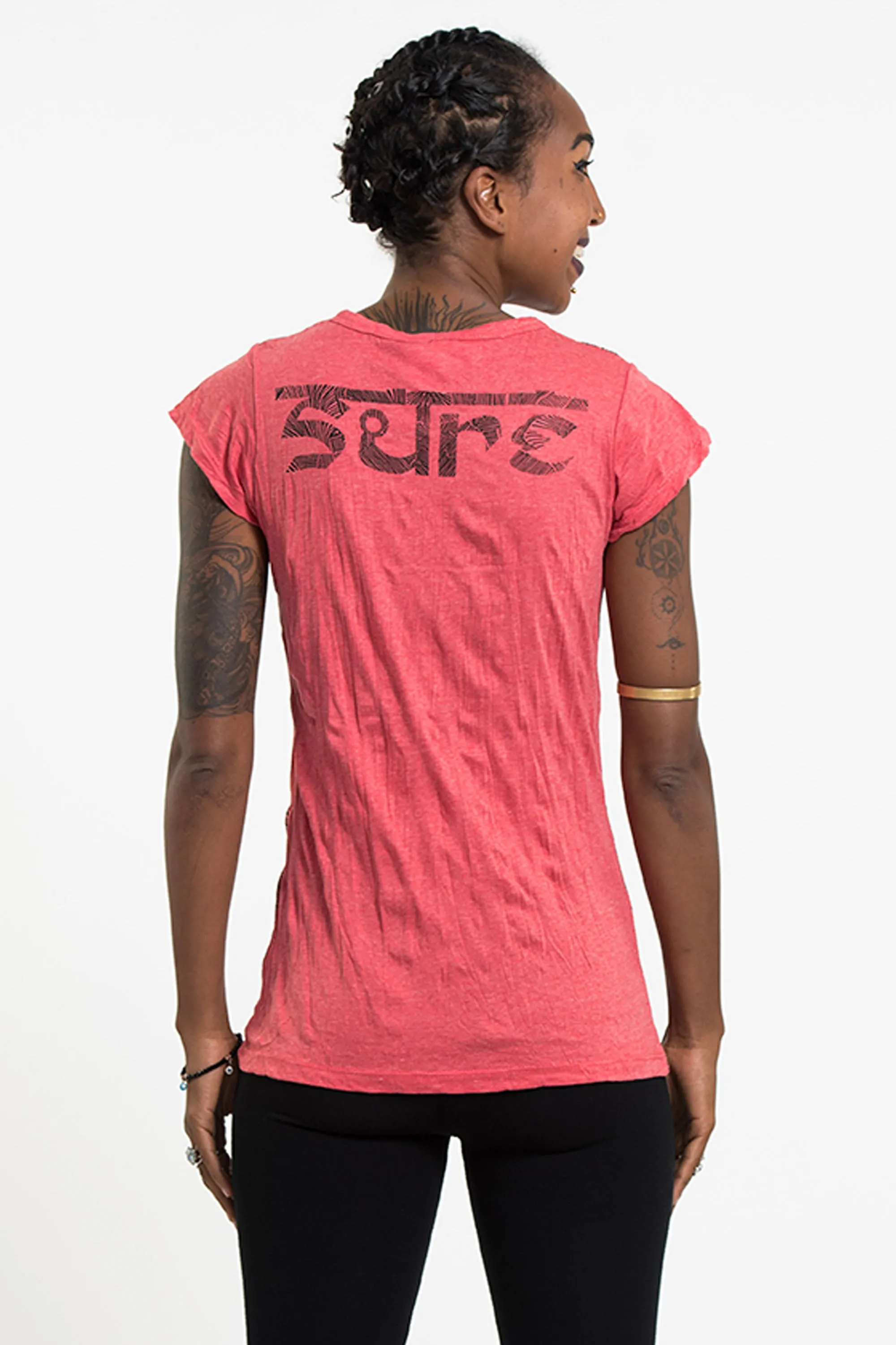 Womens Om T-Shirt in Red