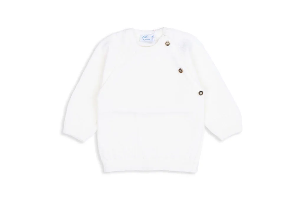 Wynne Cream Merino Wool Wrap Pullover
