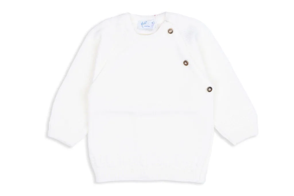 Wynne Cream Merino Wool Wrap Pullover