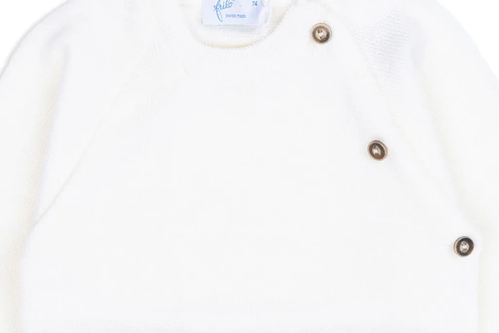 Wynne Cream Merino Wool Wrap Pullover