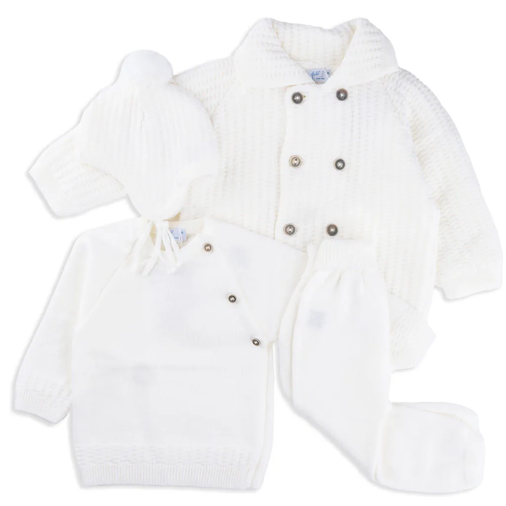 Wynne Cream Merino Wool Wrap Pullover