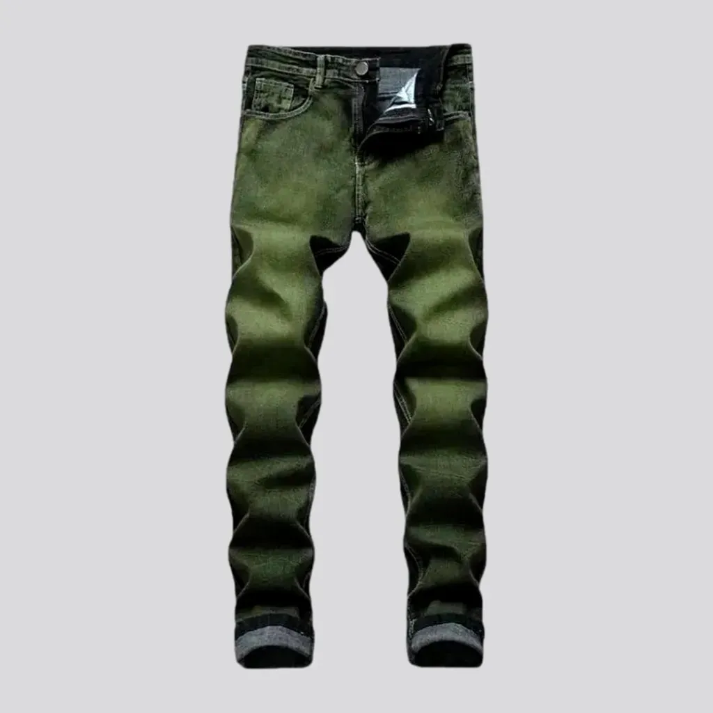 Y2k style mid rise skinny jeans for men
