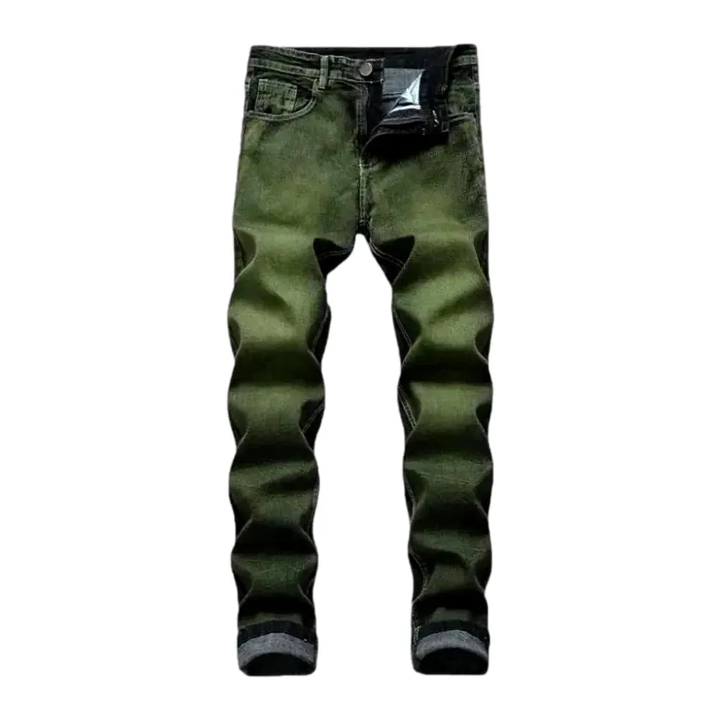 Y2k style mid rise skinny jeans for men