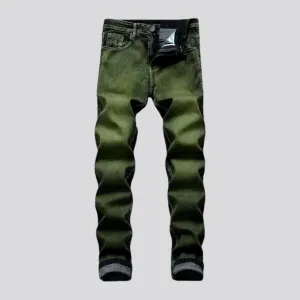 Y2k style mid rise skinny jeans for men